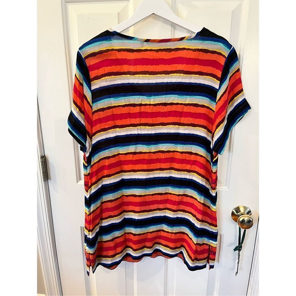 Soft Surroundings Multi Stripe Sequin Top Sz Xl E… - image 6